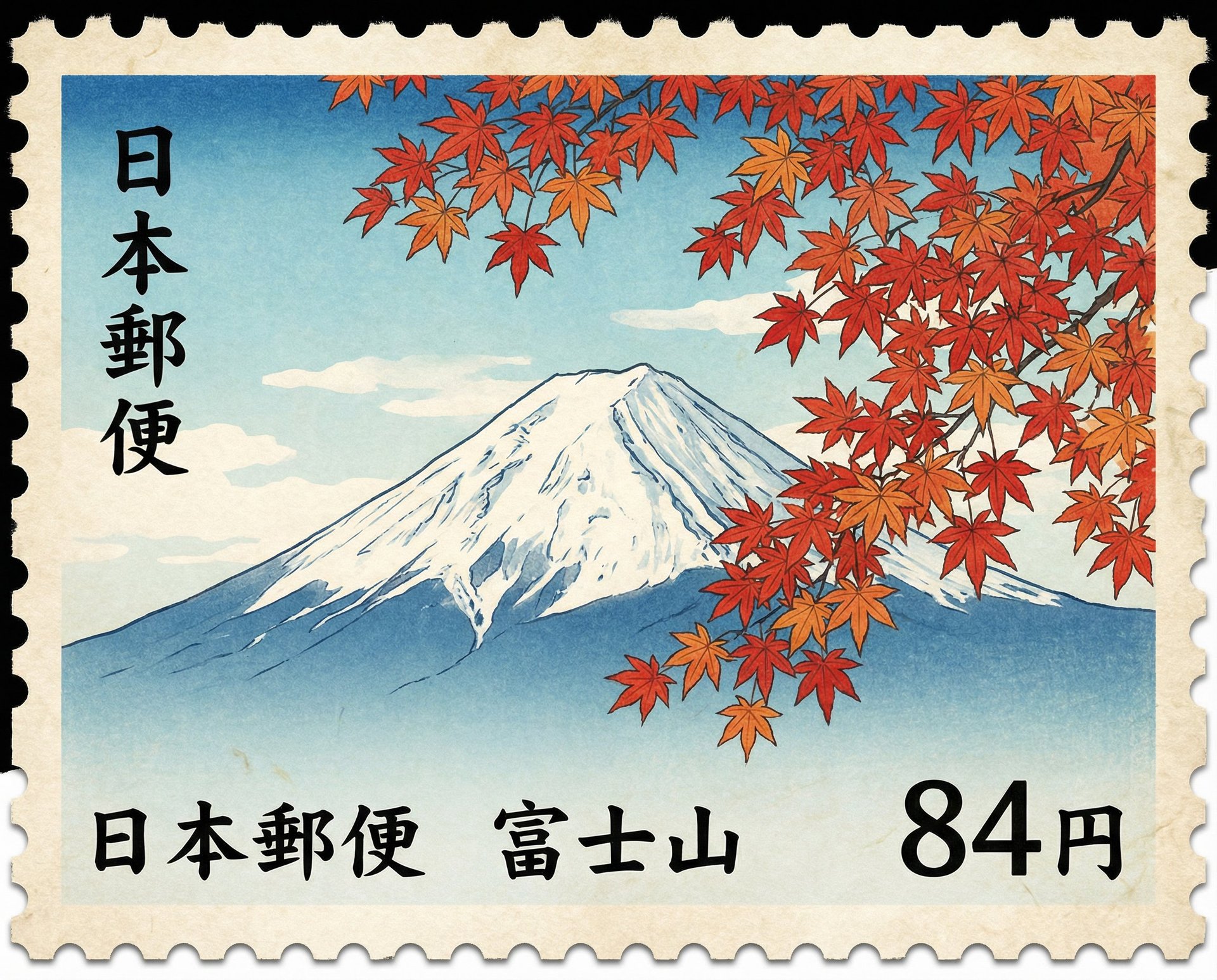 Japanese-style Postage Stamp