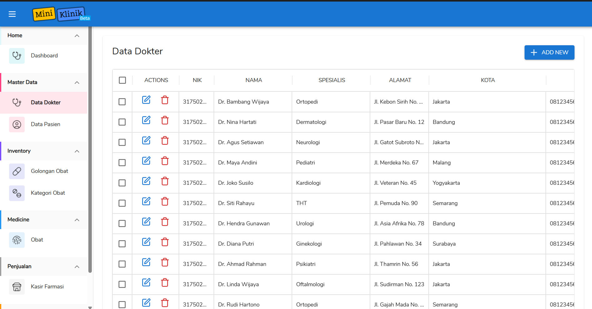 Screenshot Input Obat
