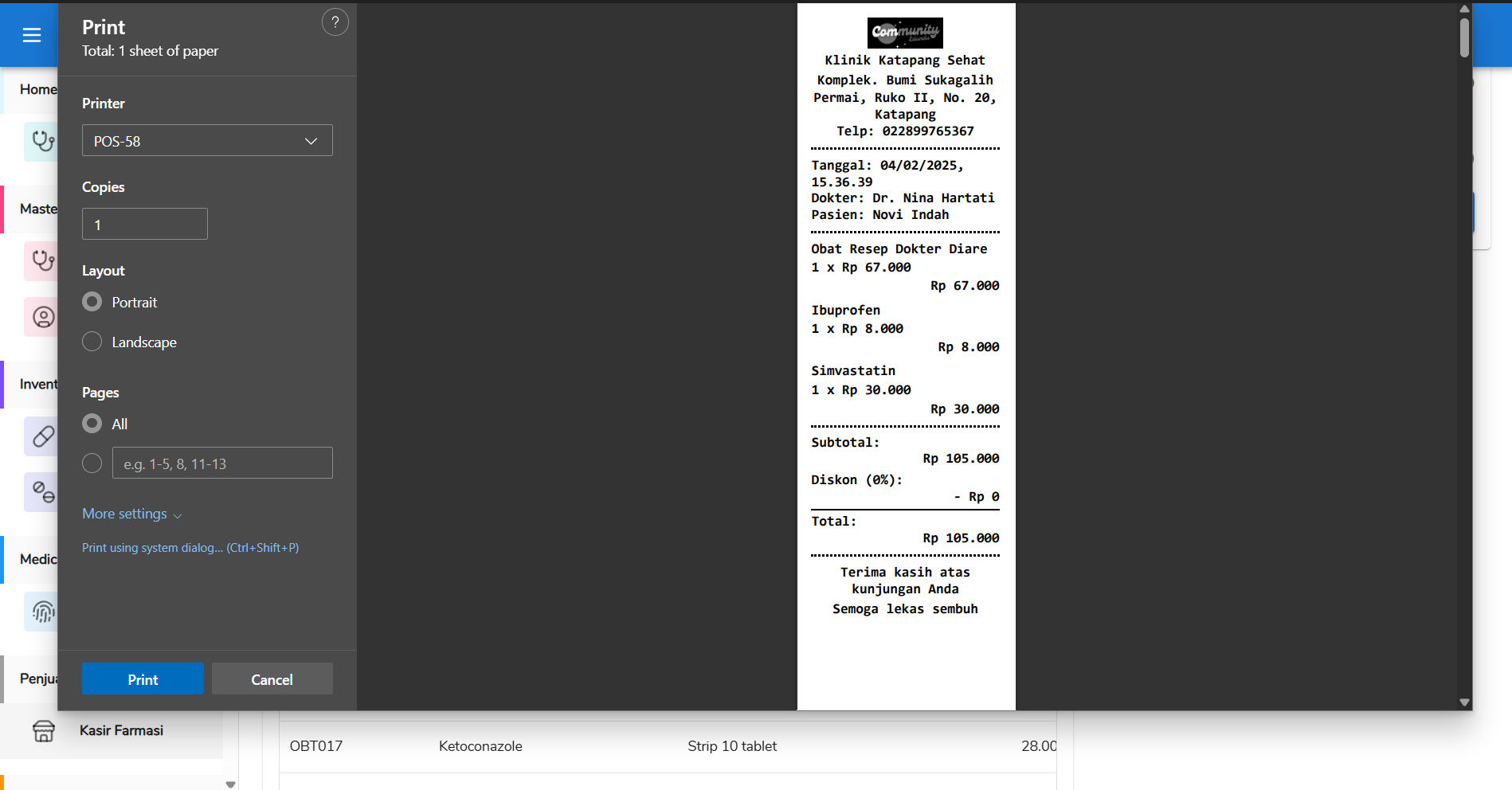Screenshot Laporan