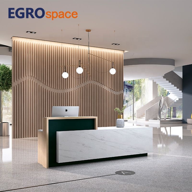 ERGOspace Modern Style White Person Beauty Counters Material Wood Design Standard Reception Desk
