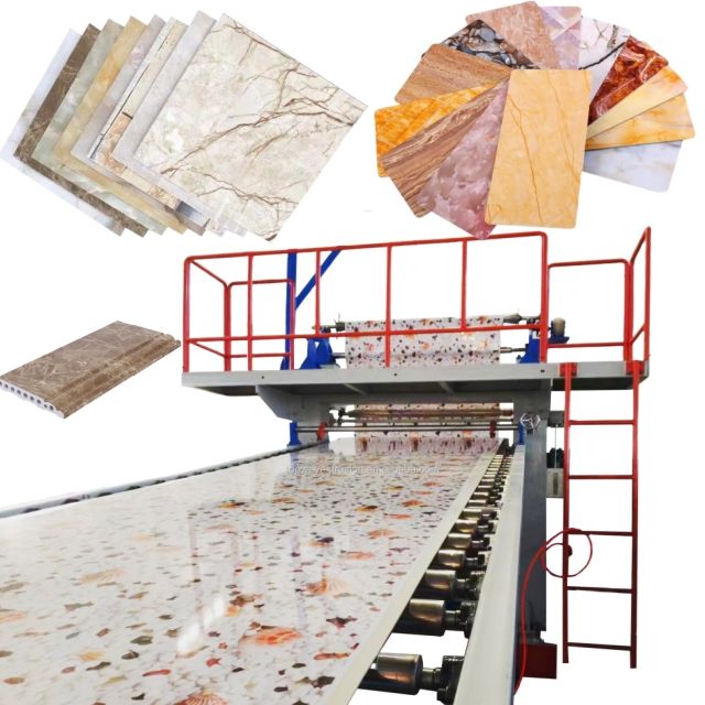 Plastic Artificial Marble Sheet Extrusion Machinery Production Line PVC UV Marble Sheet Board Extruder Making Machine