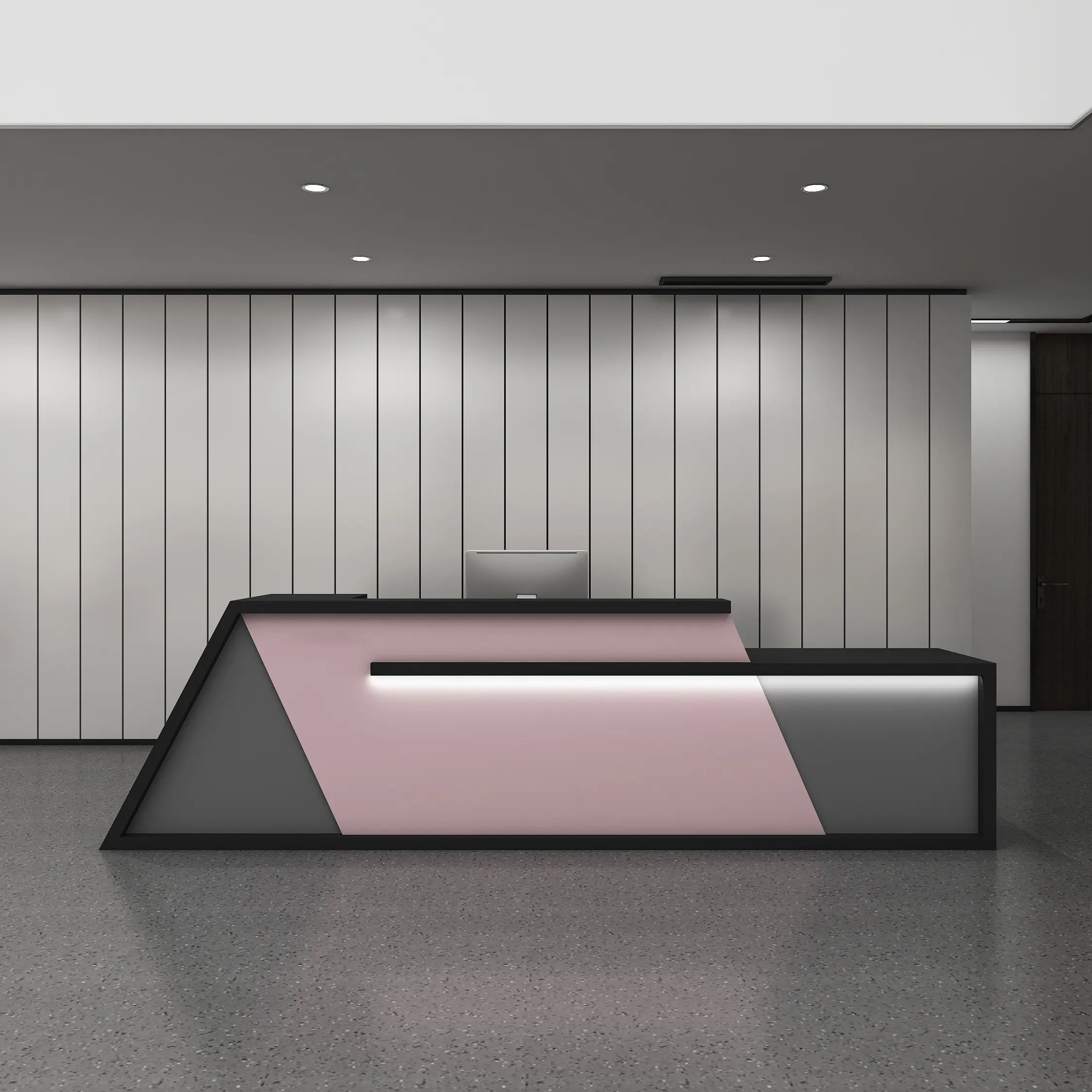 Modern Wood Office Reception Desk for Beauty Salon Hotel Gym Use-Commercial Front Desk