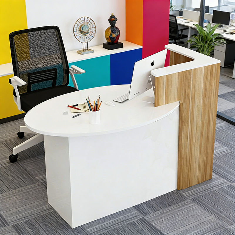 Eco Friendly Clothing Store Reception Desk Modern for Hotel Office Beauty Salon Front Wood Design