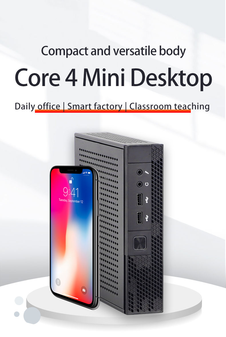 Office Ready Mini Desktop PC Intel I3/i5/i7 CPU 4GB+128GB SSD, Win10 Pro - Compact Business/School Computer