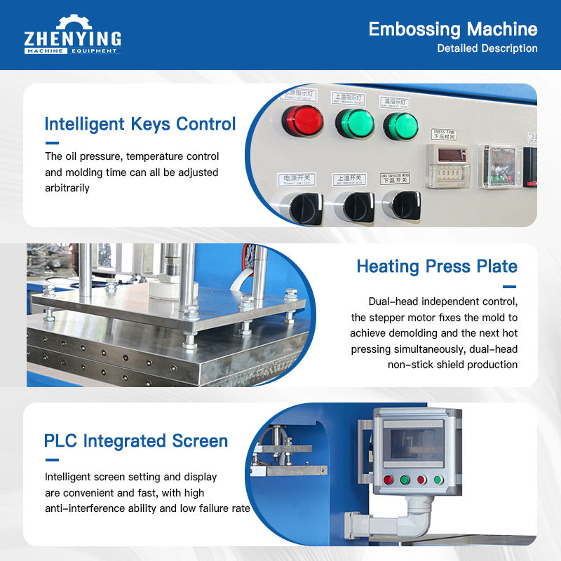 Automatic 3D Silicone Heat Embossing Machine for Embossing logo on Fabric Textile T-shirts