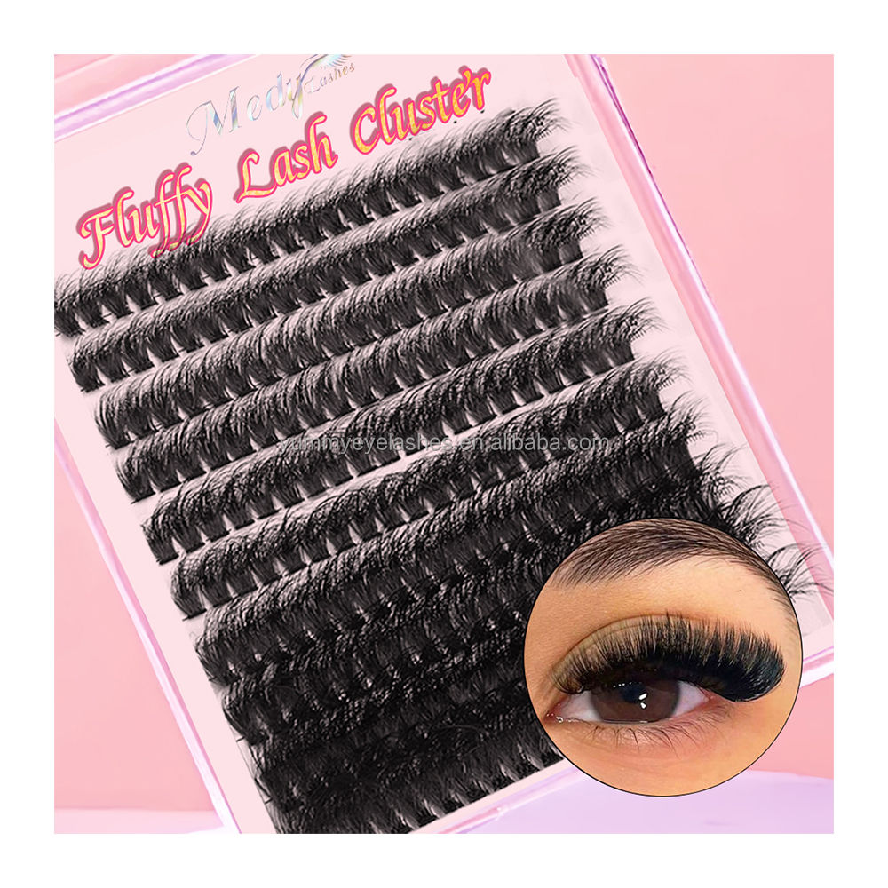 Hand Made Plush Faux Mink Cluster Segment Lash Private Label CustomLogo Individual Extensions Wholesale DIY Cluster Lashes Kit