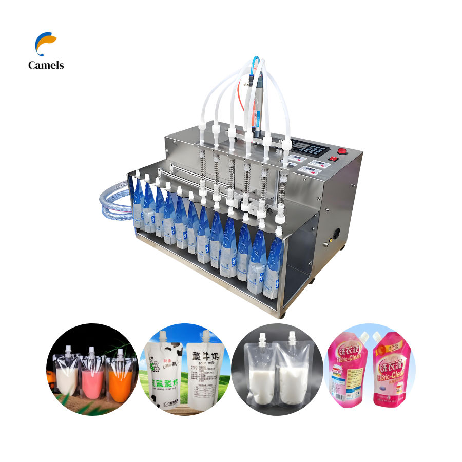 Semi-Automatic Desktop Spout Pouch Doypack Liquid Filling Capping Machine