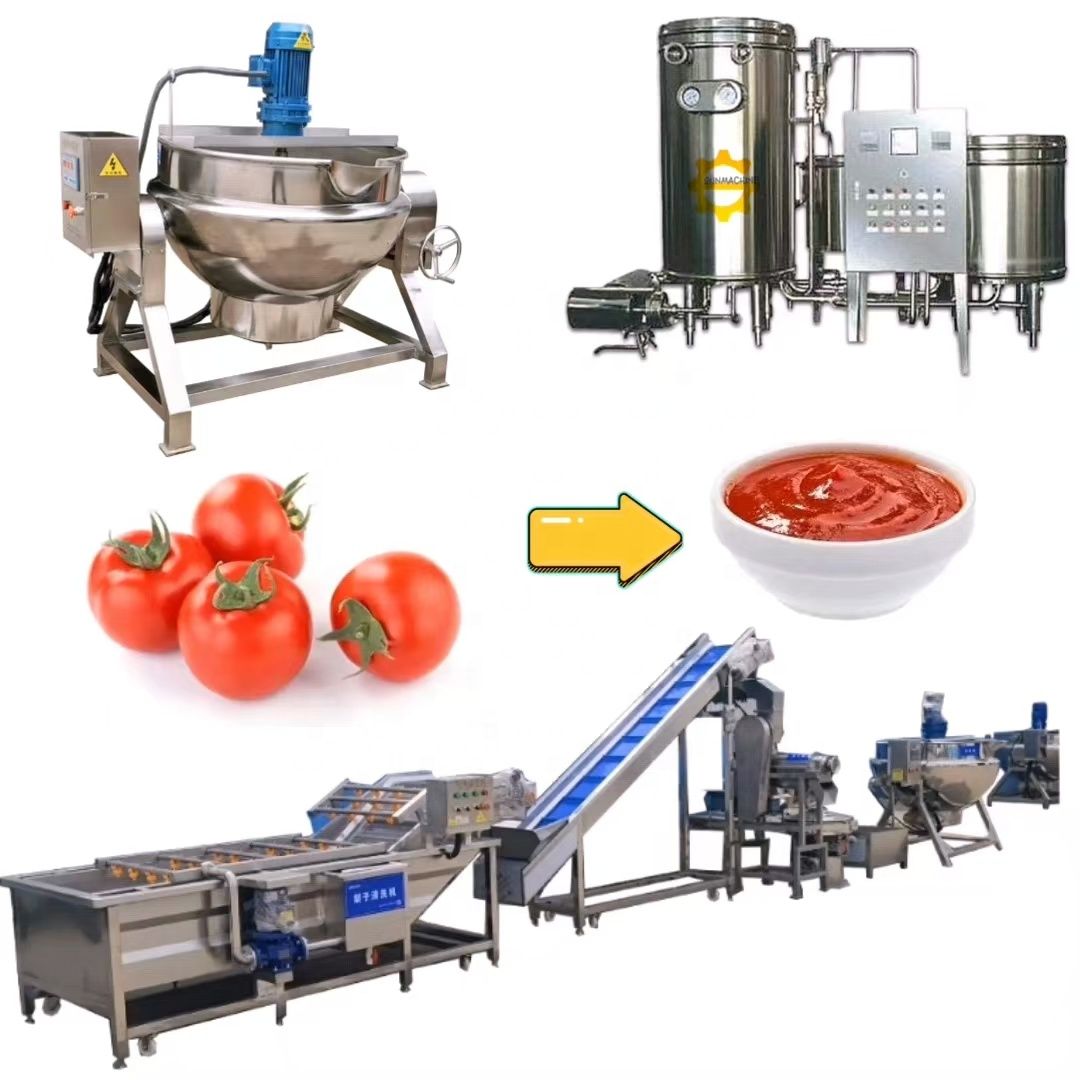 Factory Tomato Paste Production Line of Tomato Puree Tomato Sauce Production Line 500kg/h - 50 Tons/h