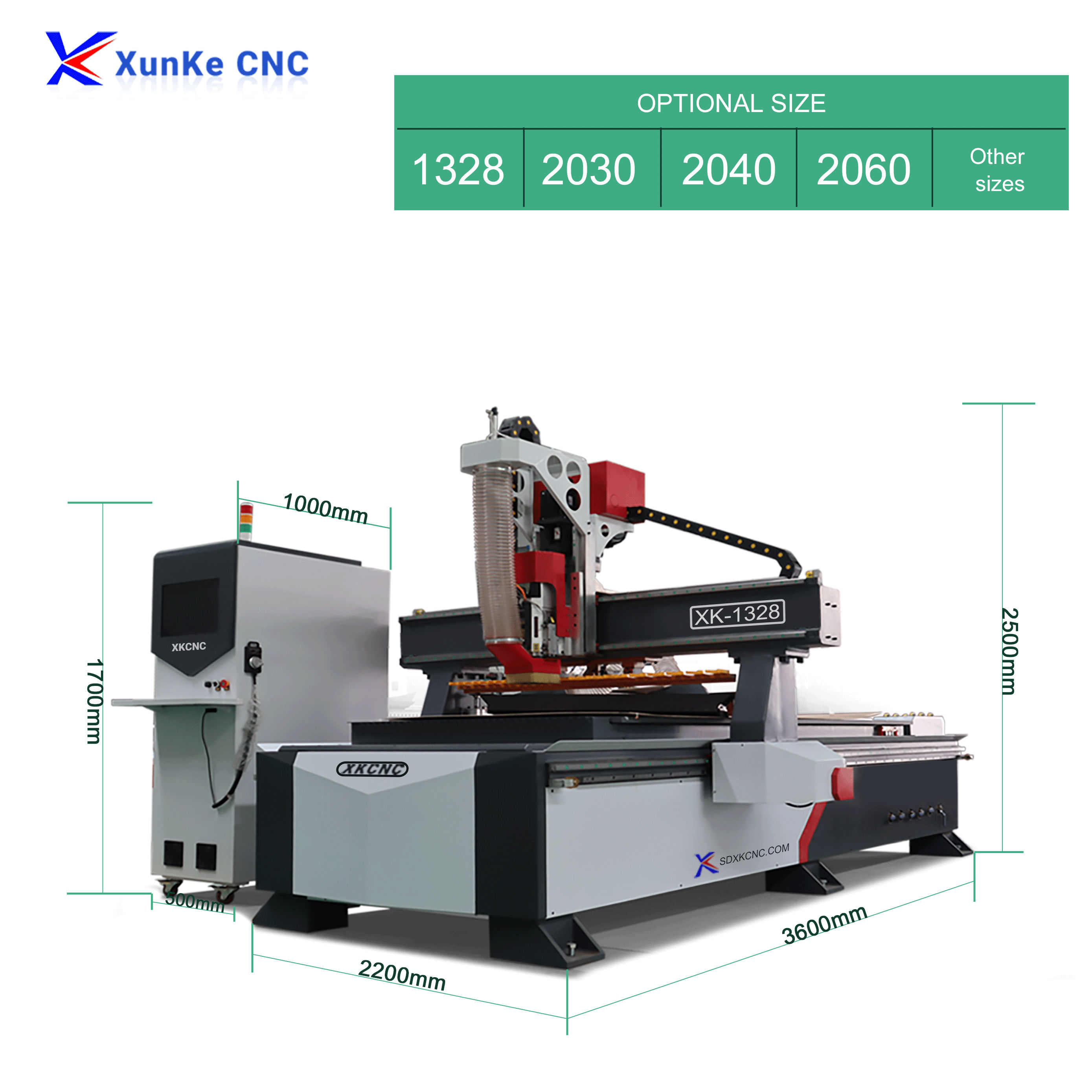 Xunke Professional Wood Furniture Making Atc Cnc Router Machine 4*8ft 9kw Cnc Router Atc with Servo Motor Auto Loading System