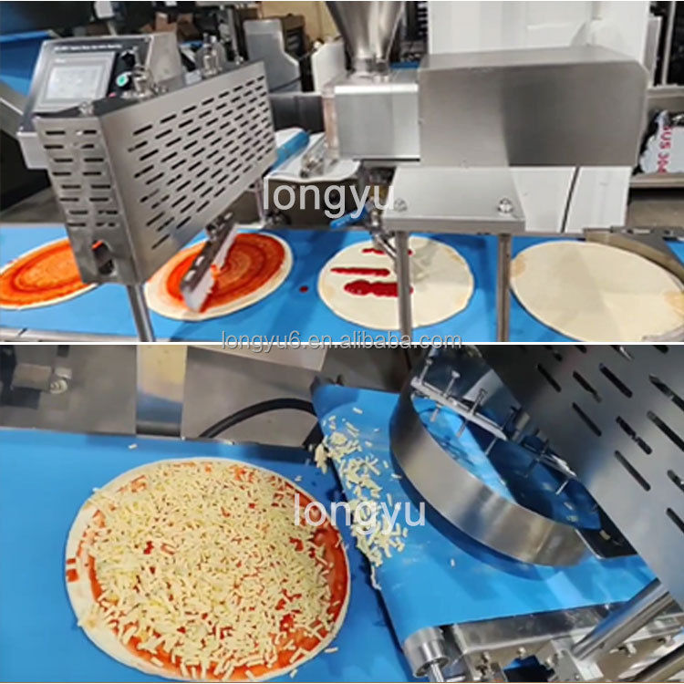 High Speed Industrial Pizza Production Line Automatic Commercial Bread Pizza Dough Press Maker Pizza Making Machine Price