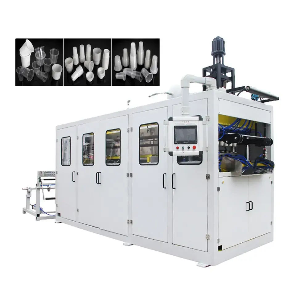 Sinoplast SPB-760 High Quality Full Automatic Cup Thermoforming Machine Engine PLC Controlled PS/PET/PP/PVC/HIPS Materials High