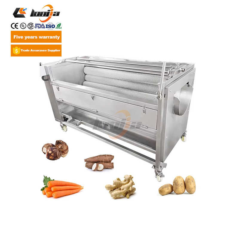Industrial Potato Washing Peeling Machine Potatoes Carrot Brush Taro Cassava Washing and Peeling Machine