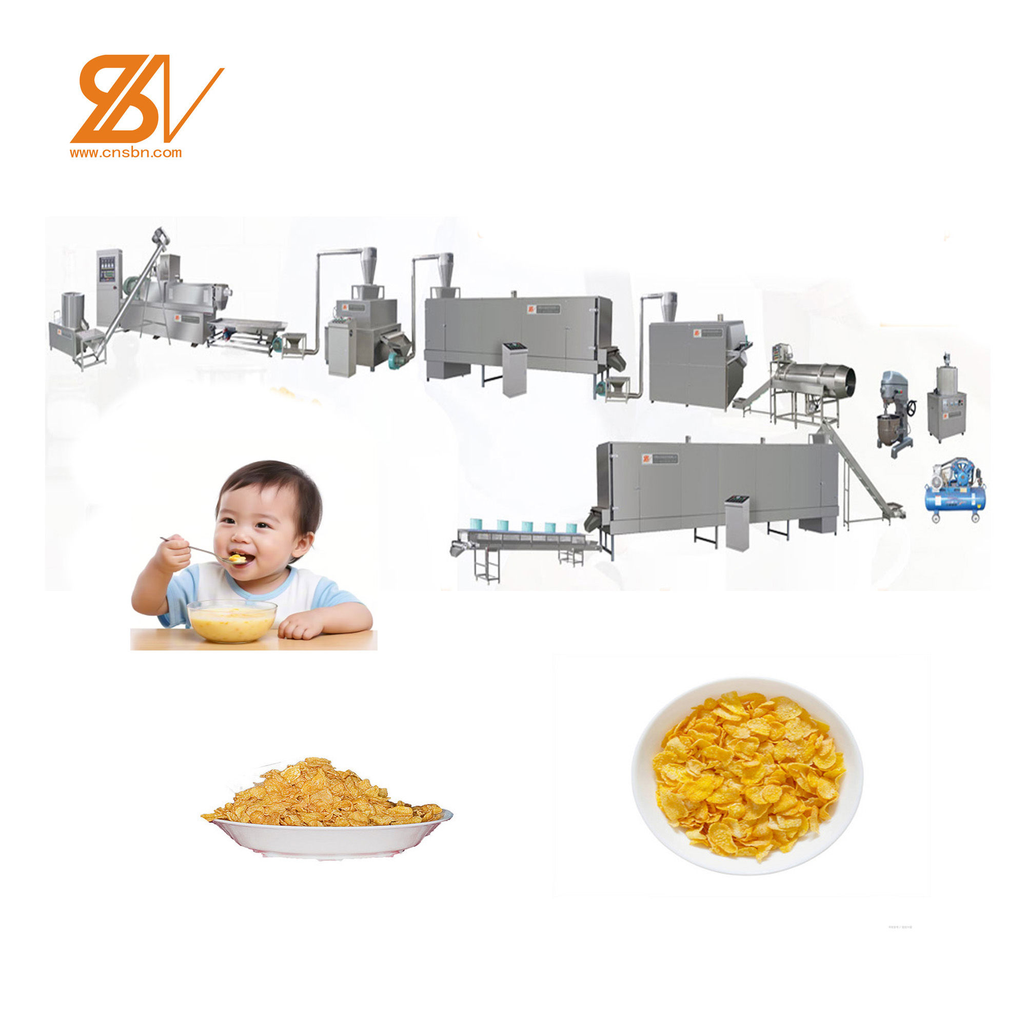 Automatic Corn Flakes Processing Machine Manufacturer Industrial Equipment Corn Flakes Making Machine