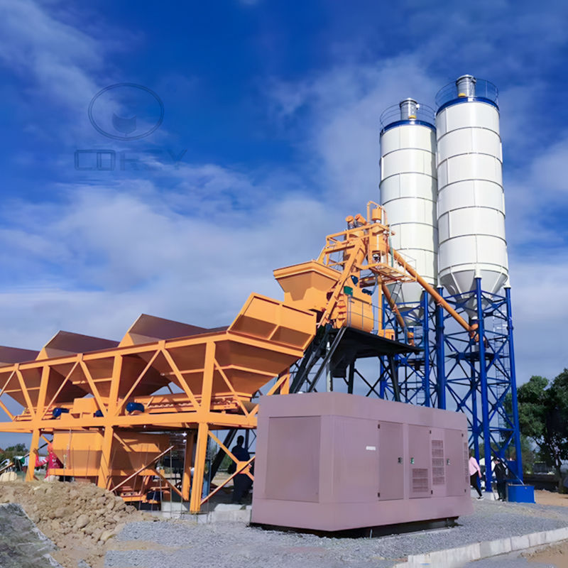 Small Mini Stationary Concrete Plant Price Concrete Batching Plant 50m3/H Mobile Concrete Batching Plant for Sale