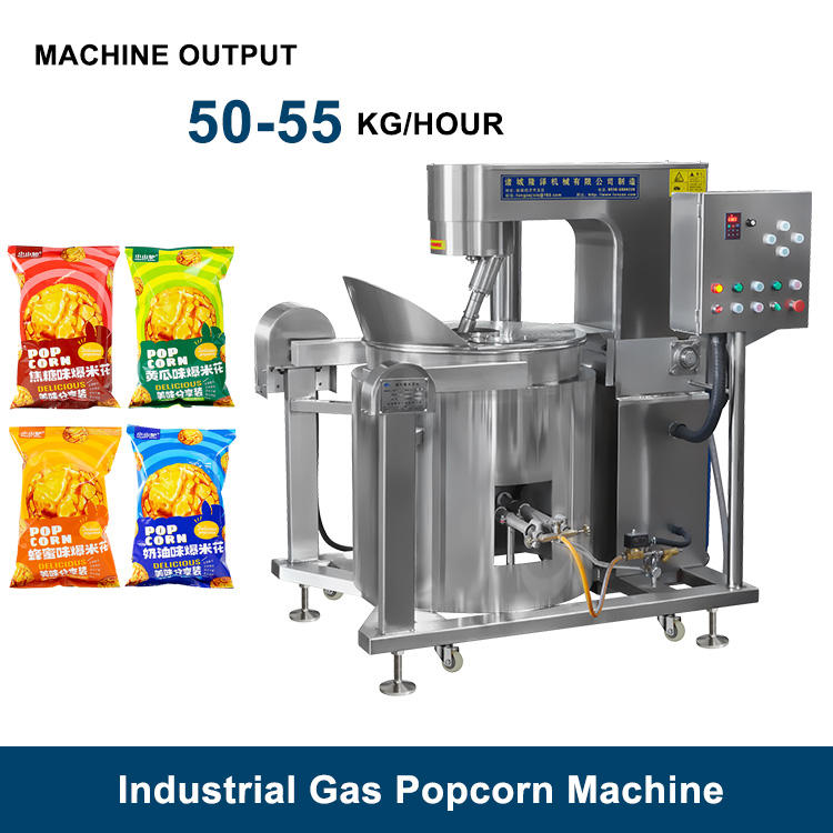 Big Output Automatic Caramel Gas Popcorn Making Machine Popcorn Production Line for Sale