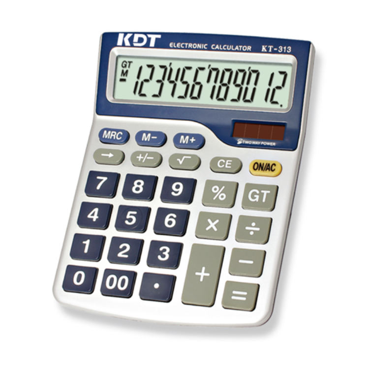 Kt-313 12 Digits Calculator Dual Power Custom Logo Desktop Mini Calculator
