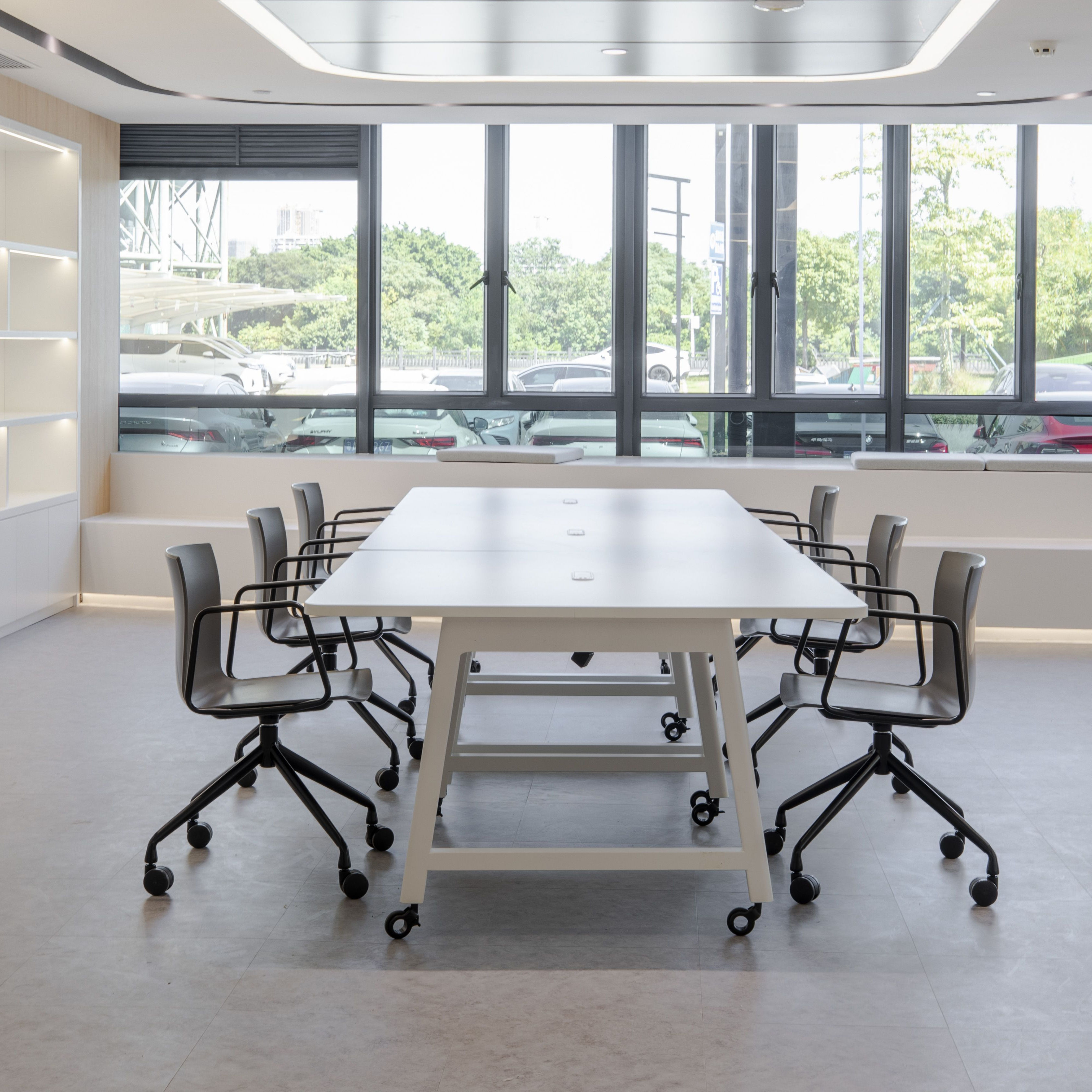 Simple Open Workstation Office Conference Table Modern Office Supplies Customizable Standing Desk with Drawers