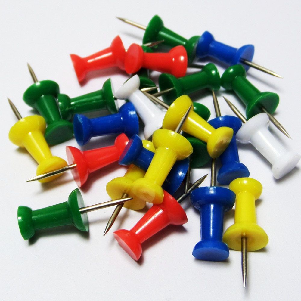 Hot Sale Office Standard 150pcs Packing Plastic Coated Cork Board Plastic Colored Wholesale Push Pins