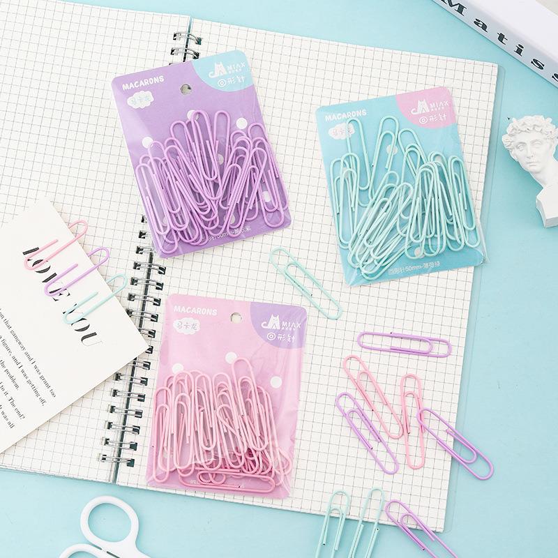 Wholesale Macaron Color 50mm Large Paper Clip Plastic Clip for A4 Paper School Office Stationery