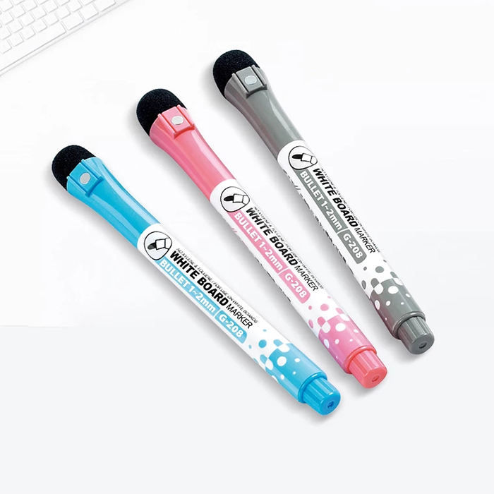High Quality Magnetic Water Based Whiteboard Marker Pens with Flat & Oblique Tips Dry-Erase & Wet-Erase 12 Colors 6mm