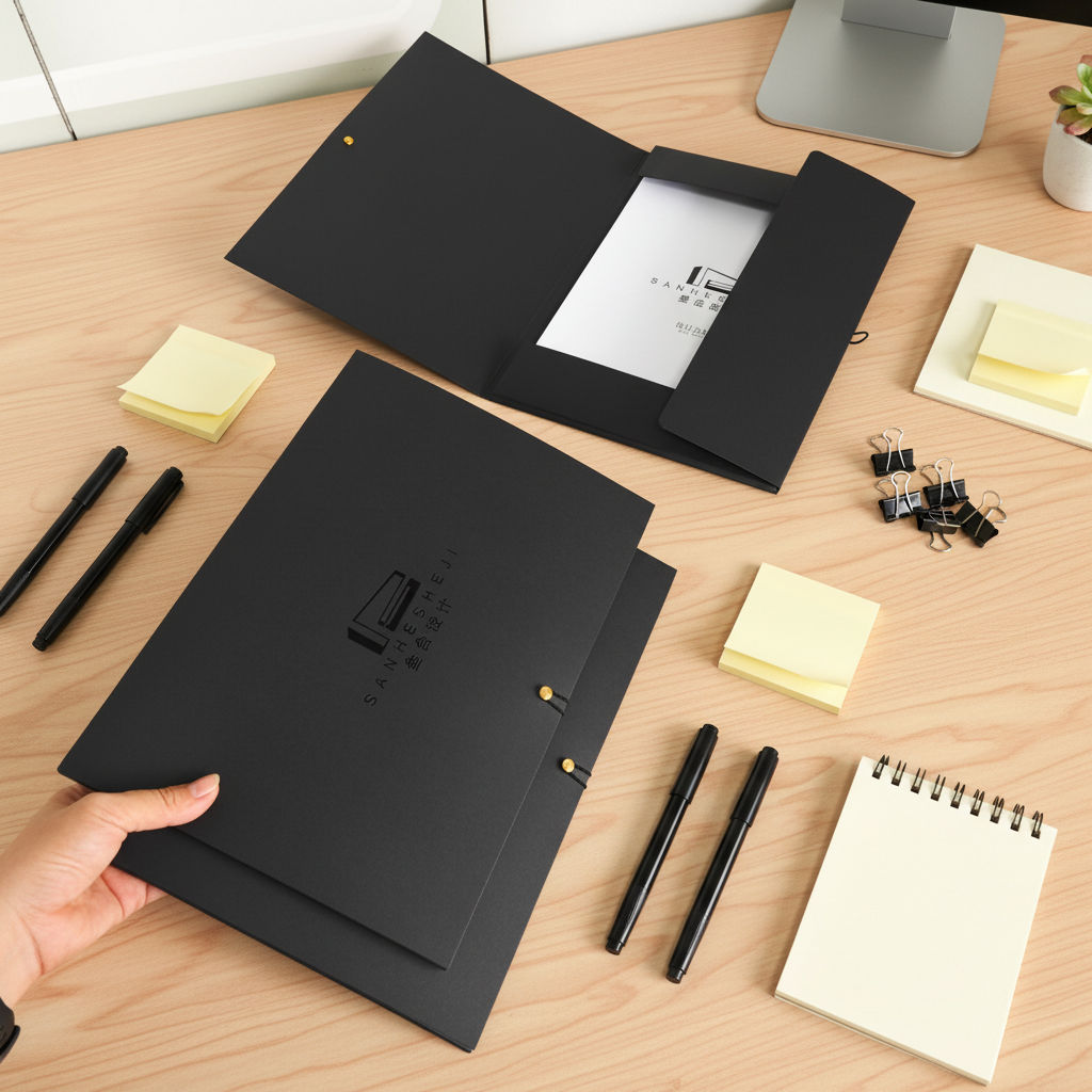 Wholesale Custom logo and Size A4 White Cardboard Paper Business Document Presentation File Folders for Office