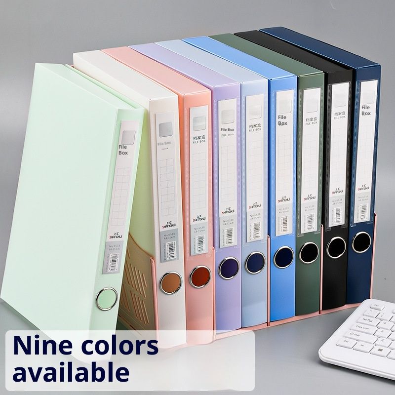 Thickened PP Morandi Folding File Box with Customized Printing Large Capacity Office Storage Box