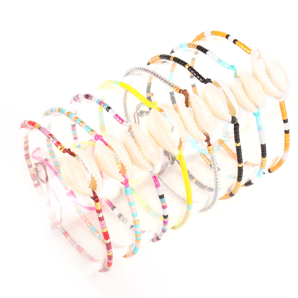 Go2boho Fantasy Multicolor Bracelet for Women Bohemian Style String Braided Shell Magic Color Seed Beads Trendy Shell