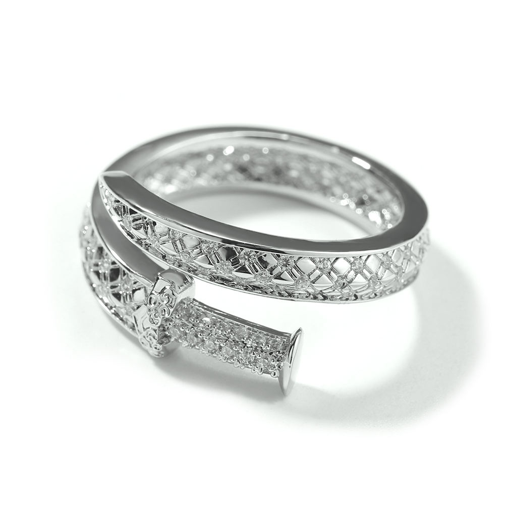 Wholesale Brass Jewelry Sword Mens Bracelet Zircon Diamond Stone Charms Resizable Bangle Bracelet for Women