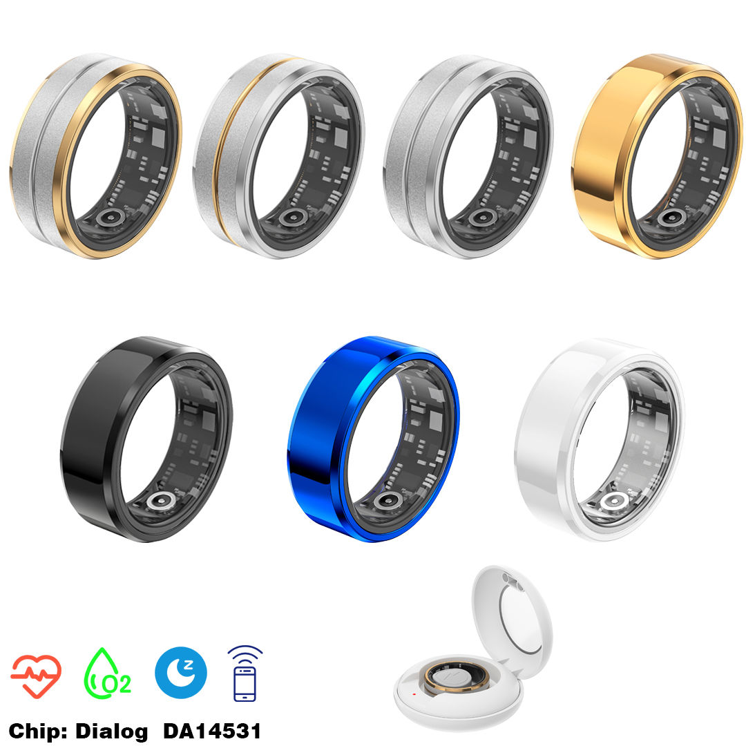 SR01 Health Care Smart Ring 16mAh Stainless Steel Waterproof Heart Rate Multifunctional Monitor Fitness Tracker APP Control