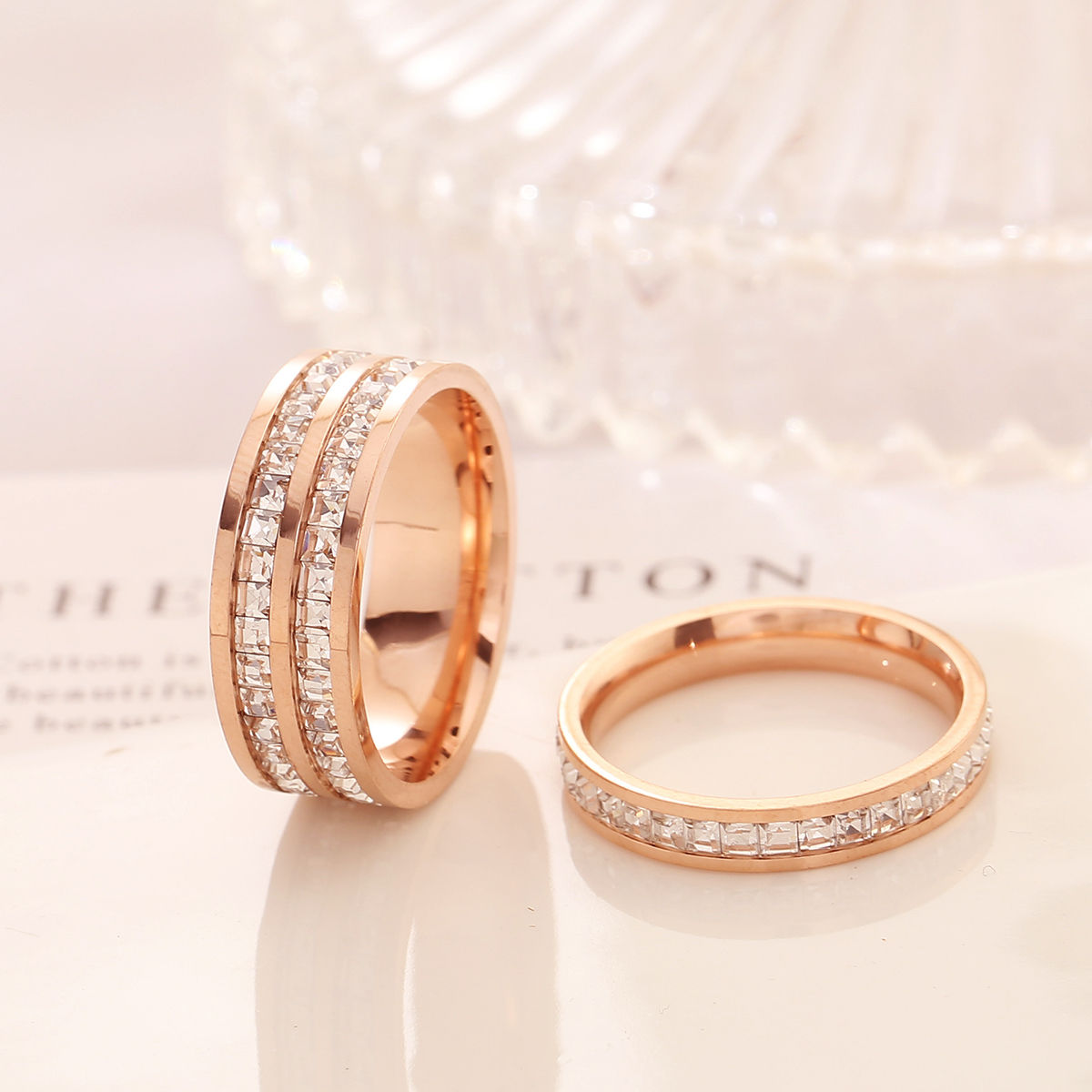 Rings Starry Sky Ring Couple Set Fully Inlaid High End Luxury Feel for Ladies' Finger Rings