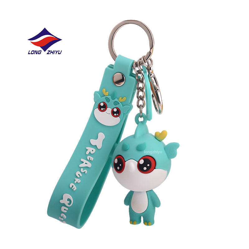 Longzhiyu 20 Years OEM Custom PVC Rubber 3D Keychain Factory Creative Cartoon Pendant for Brand Promotion