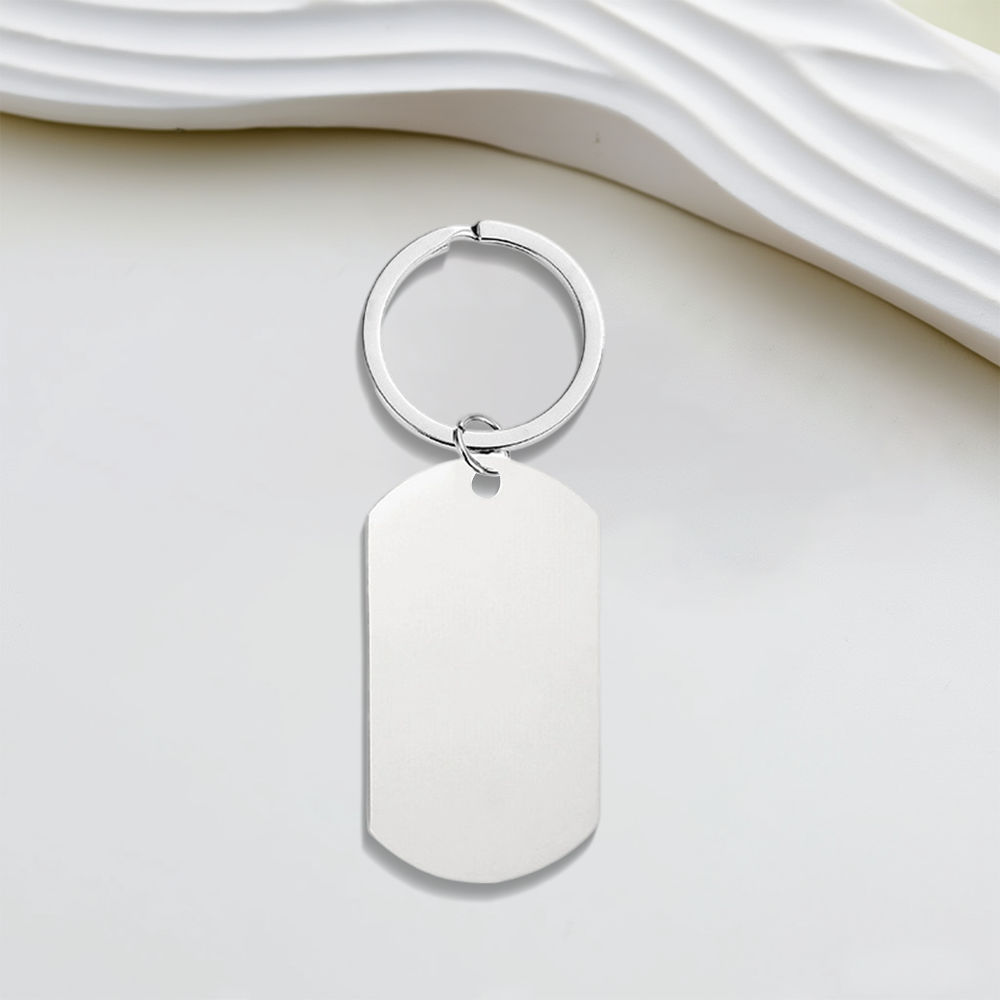 Custom Logo Engraved Personalized Metal Key Chains Stainless Steel Blank Keychain for Bag Car Key Holder