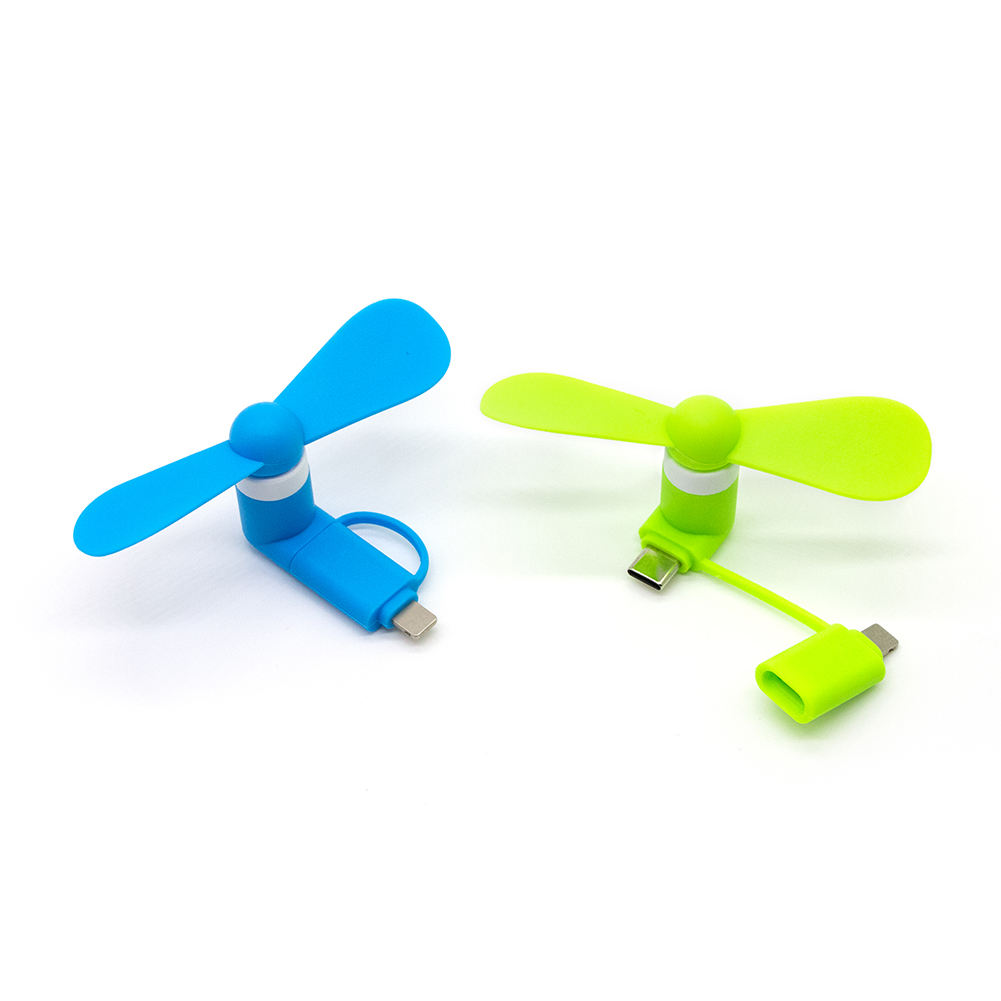 Corporate Promotional Gifts Supplier Wholesale Mobile Phone Mini USB Fan 2 in 1 Phone Cooling Fan for Android for Iphone Gift