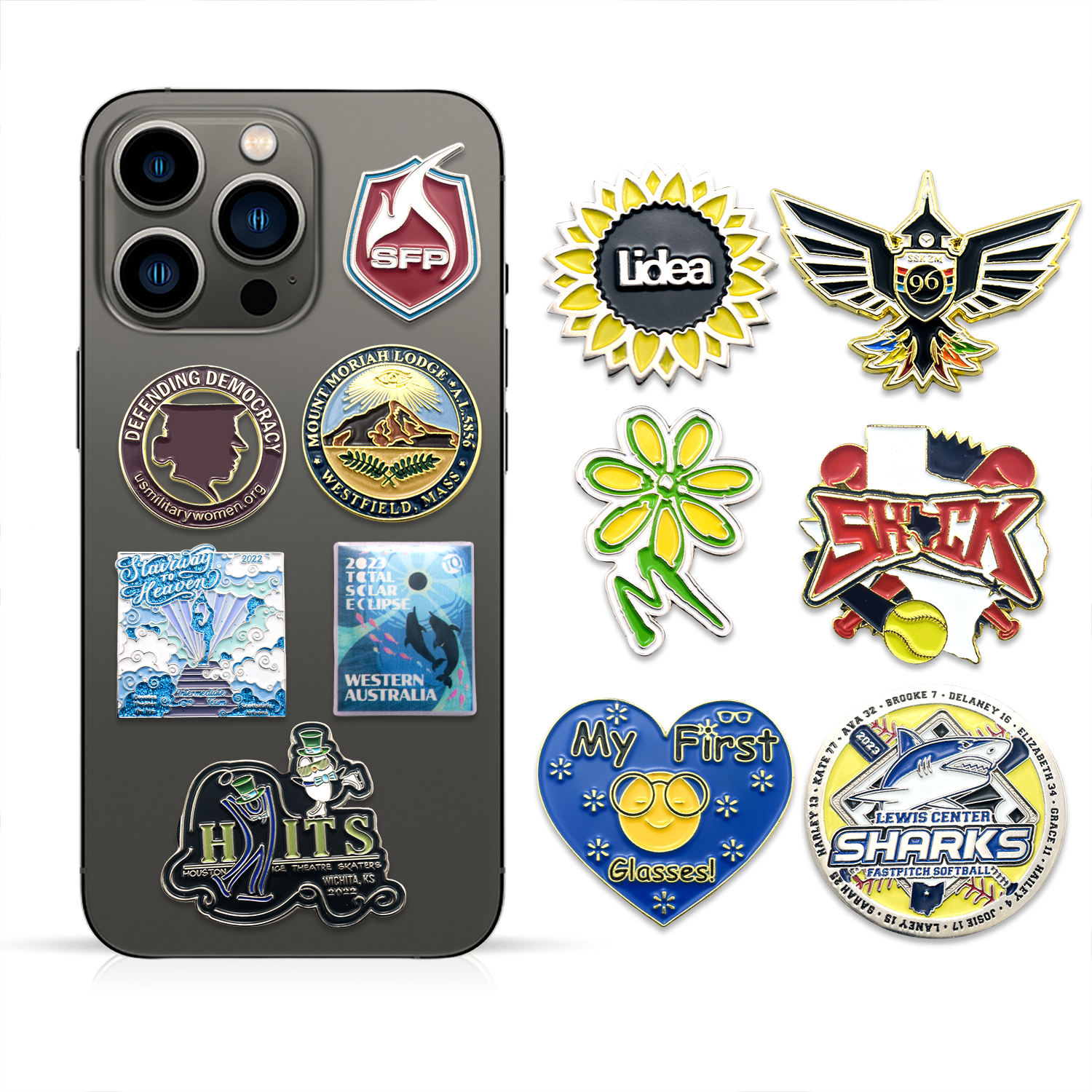 Manufacturer Metal Craft Wholesale Gold-Plated Plated Brooch Souvenir Badge Custom Logo Soft Hard Enamel Pins Custom