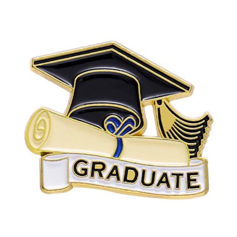 2026 Custom Wholesale Graduation Cap Lapel Pin Souvenir Emblem Badge Shinny Gold Graduation Brooch Class of 2026 Lapel Badge Pin