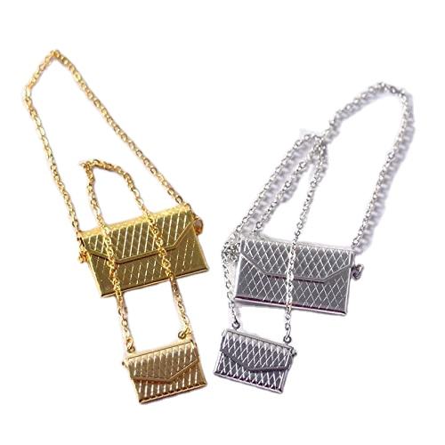 New Kawaii Gold Silver Metal Handbag Toys Miniature Shopping Handbag for Clothes Accessories Ideal Gift for Baby Girls
