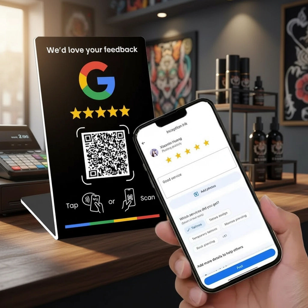 Google Social Media Evaluation Card Waterproof NFC Customized Code NFC Chip Contactless Code Identification Card