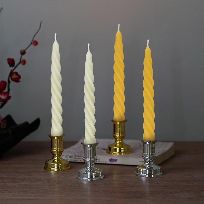 Luxury New Arrival Custom Personalize Home Handmade Scented Beeswax Votive Wholesale Lighting Taper Twisted Spiral Candle