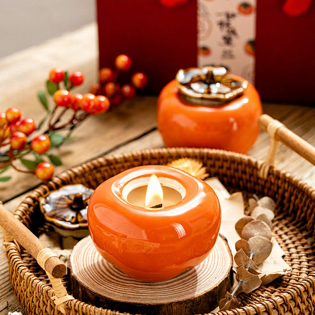 Factory Custom Handmade Aromatherapy Candle Luxury Persimmon Soy Wax Scented Candles Home Decoration with All Kinds of Fragrance