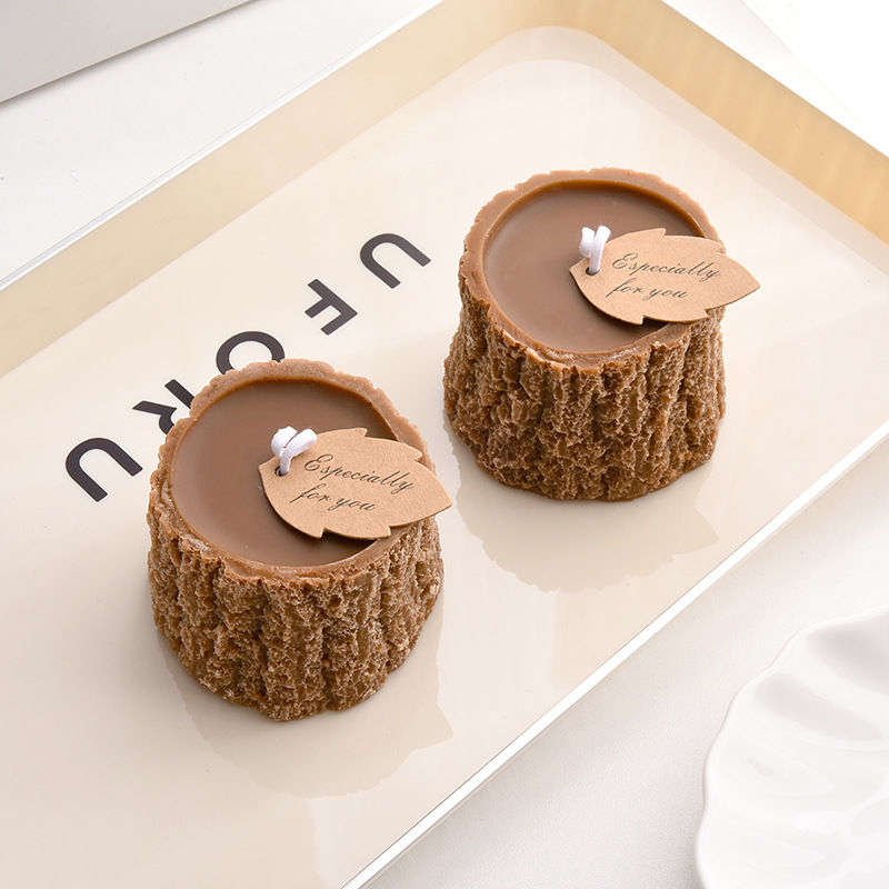 Forest Style Tree Stump Scented Candle Non-Toxic Wedding Favor Box Accessories Home Decor Holiday Gift