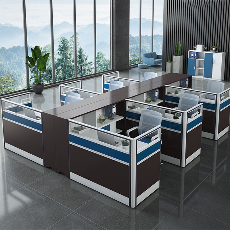 Workstation Furniture Office Desk Workstation Cubicle 6 Person L Shape Office Work Station