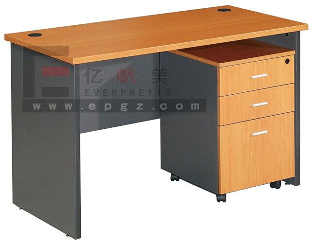 Wooden Office Furniture Steady and Durable Office Desk Fixed Teacher Table with Storage and Cable Management