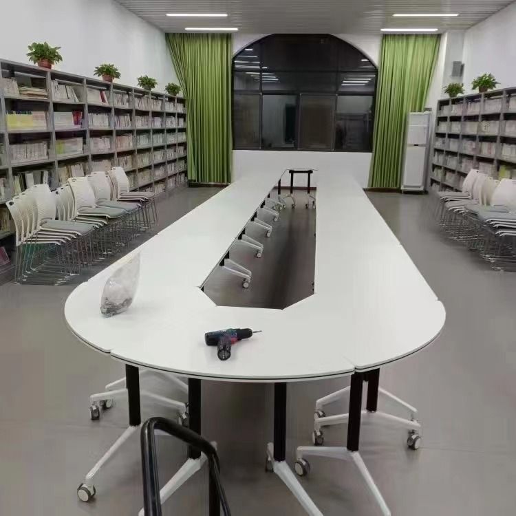 Modern Movable Foldable Training Table for Corporate Offices Table Staff Desk