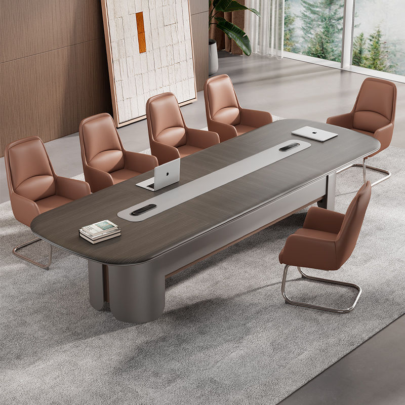 China Manufacturer's Contemporary Extendable Wood Conference Table Meeting Set for Commercial Use Modern Design Office Furniture