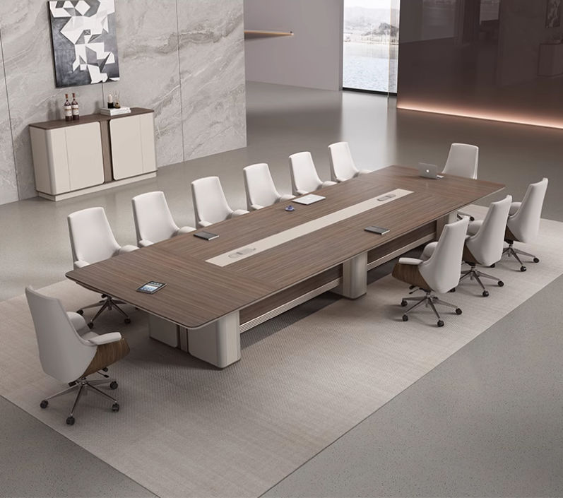 Factory Direct High Quality Long Conference Table Modern Office Solid Wood Table Desk Meeting Room Tables