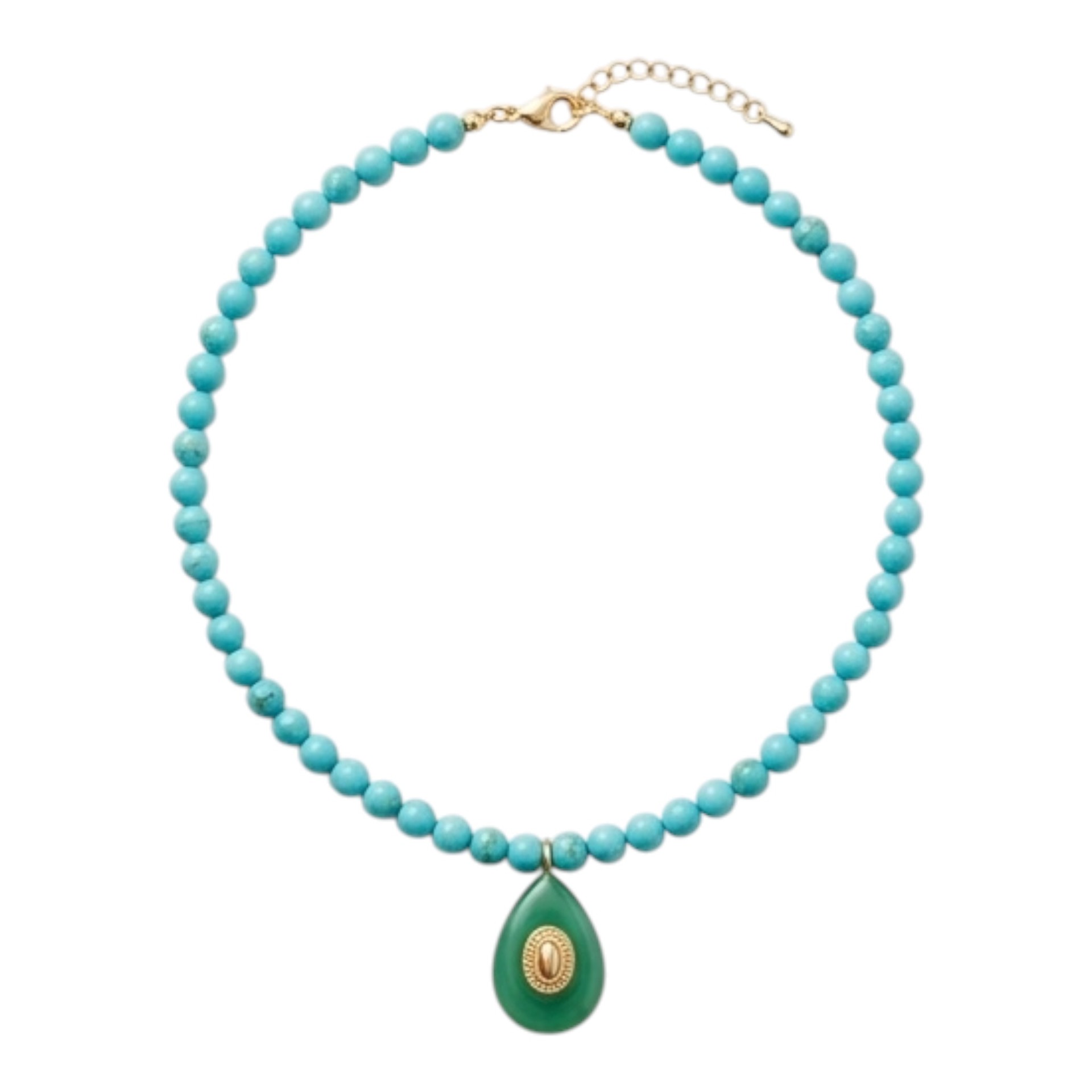 Kurze Halskette "Turquoise Drop" mit Tropfen Anhänger