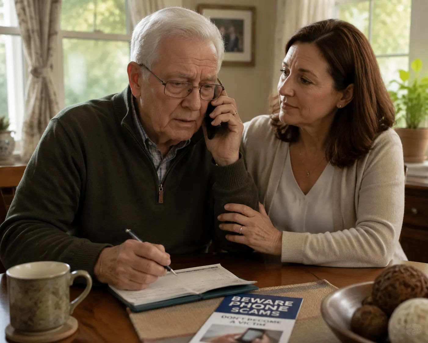 Discussing finances with a senior