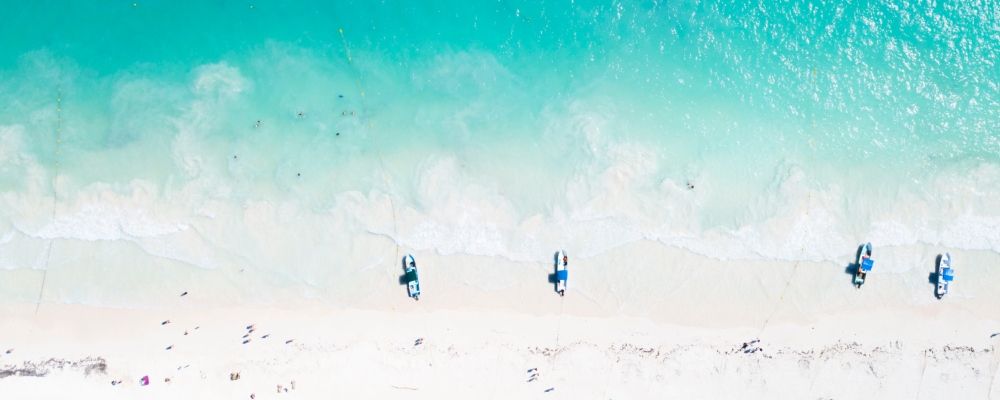 A white sand beach in Cancun