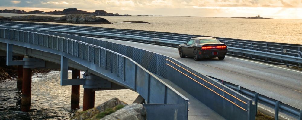 A car moving on a bridge