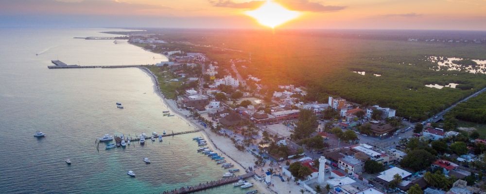 Aerial view of Playa del Carmen